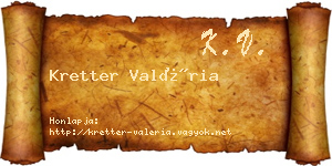 Kretter Valéria névjegykártya